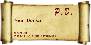 Puer Dorka névjegykártya